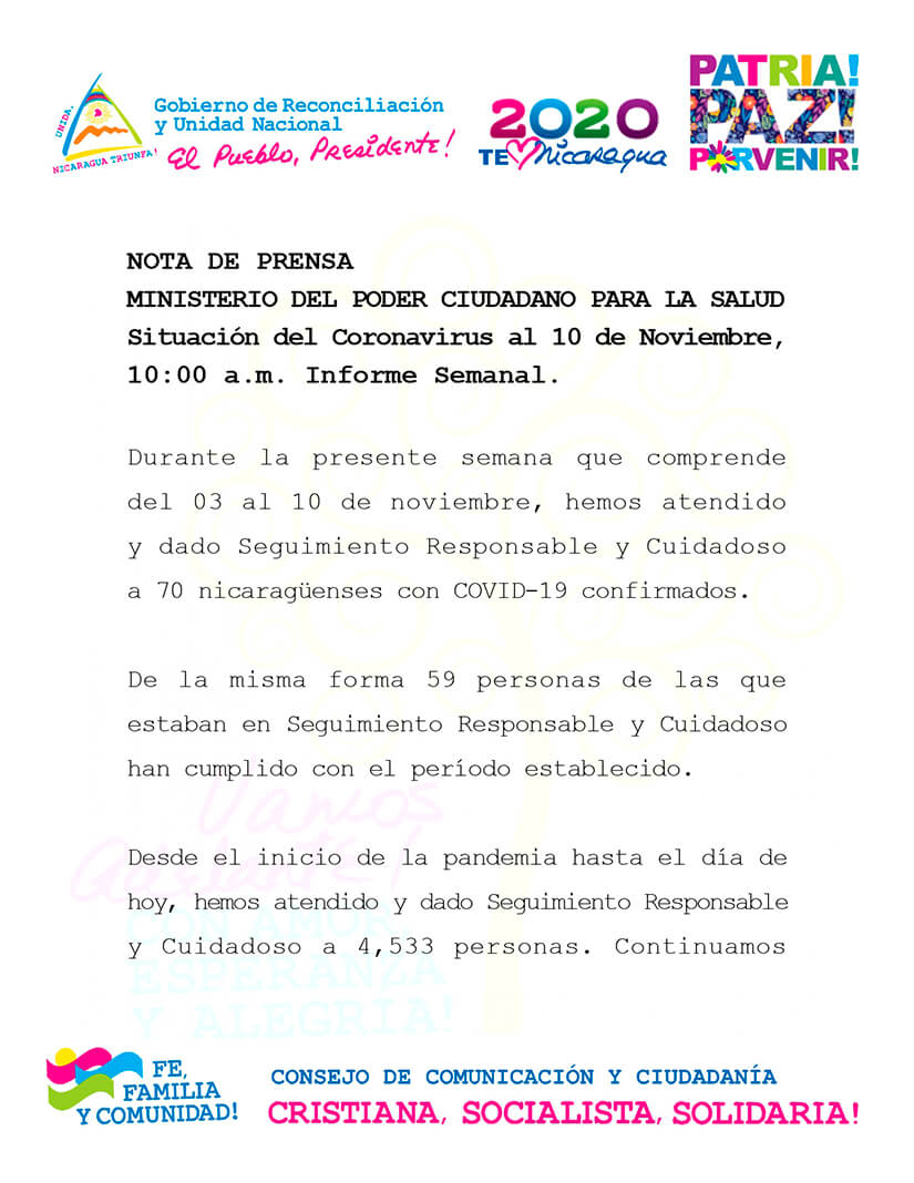 minsa-informe-semanal-coronavirus-en-nicaragua